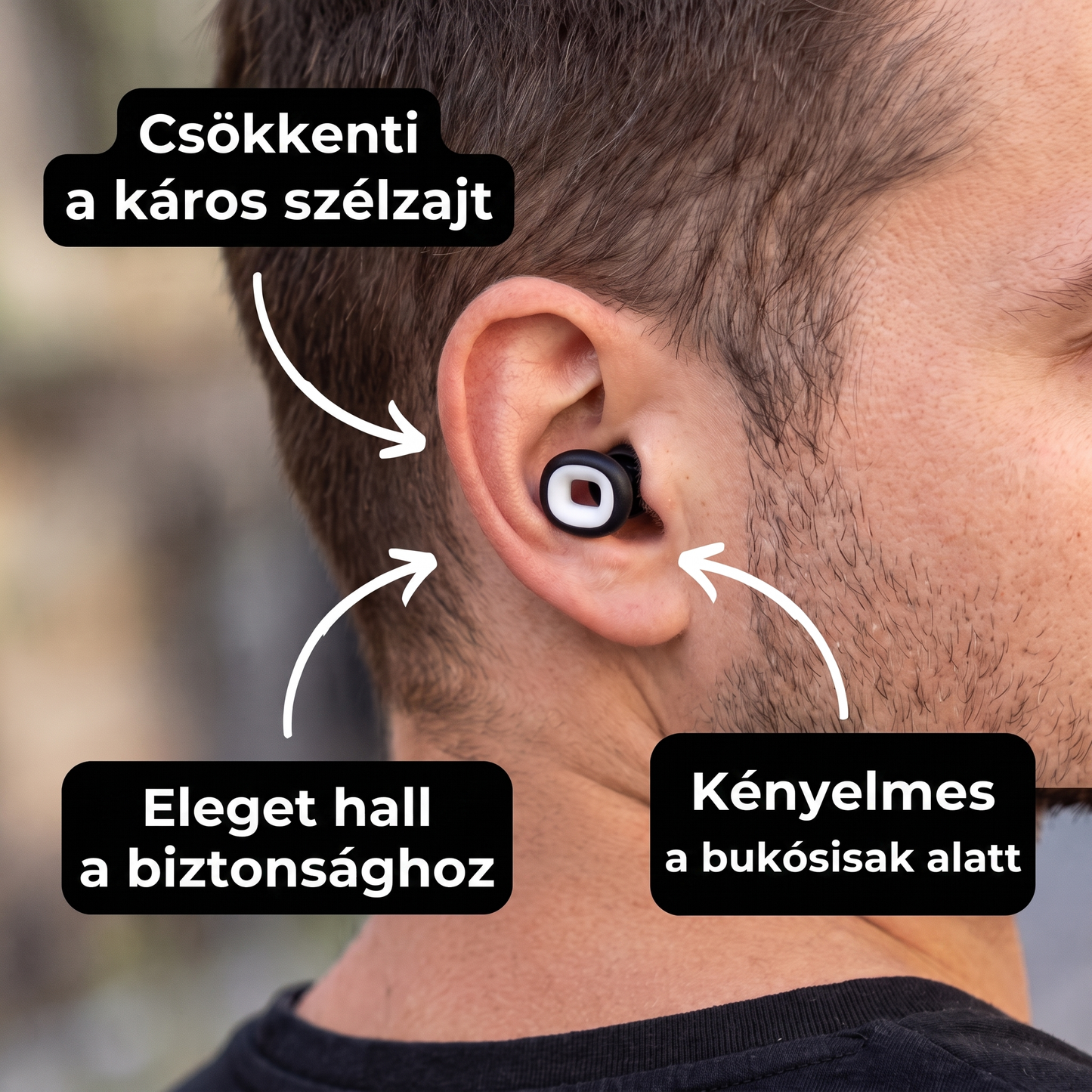 Binalide™ – Zajcsökkentő füldugók motorosoknak (1 par)