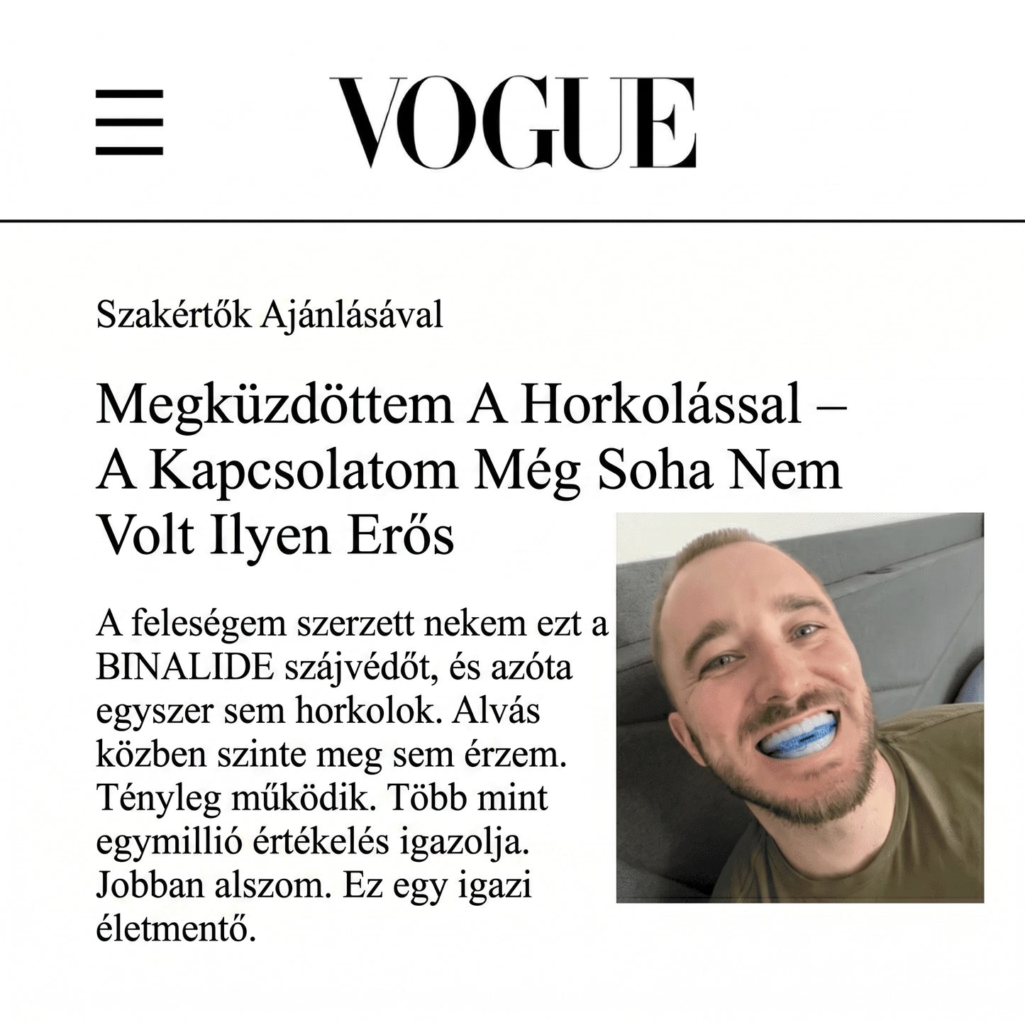 Horkolásgátló - BINALIDE
